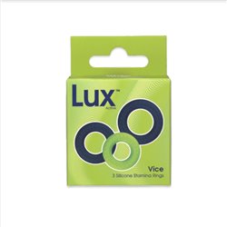 LUX Active – Vice – 3 Silicone Stamina Rings bigger version